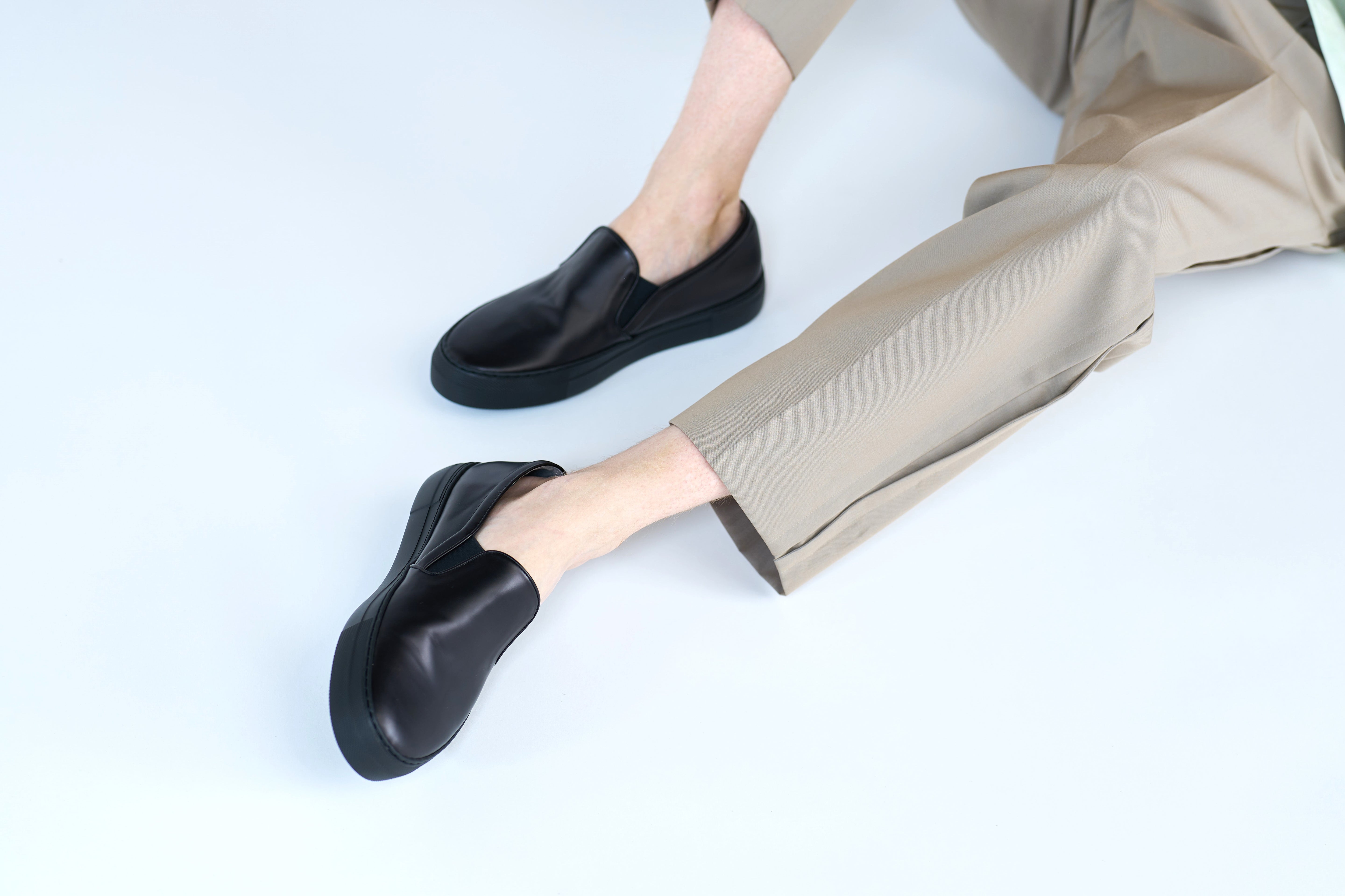 Leather slipp-on Men BR8001EVA Allblack