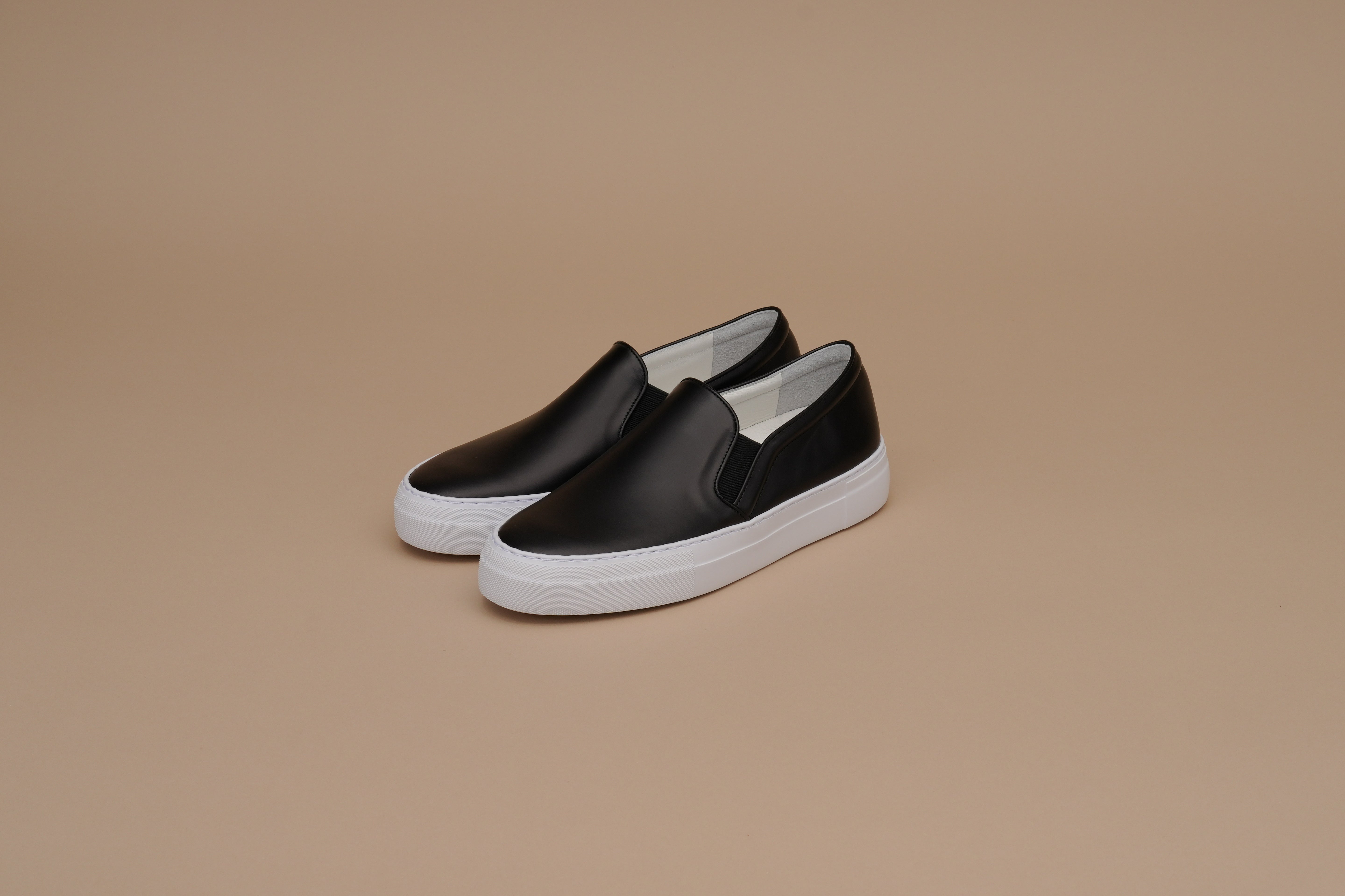 Leather slipp-on Men BR8001EVA Black/White